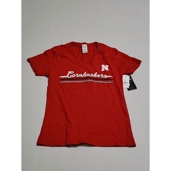 Captivating Tops - Women's NCAA Nebraska Huskers T-shirt Red, Size Medium
